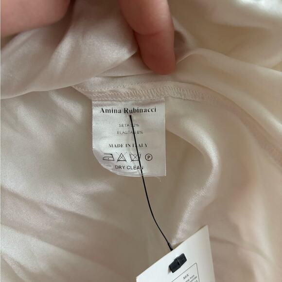 Amina Rubinacci White Silk Button Down Shirt - Picture 5 of 9